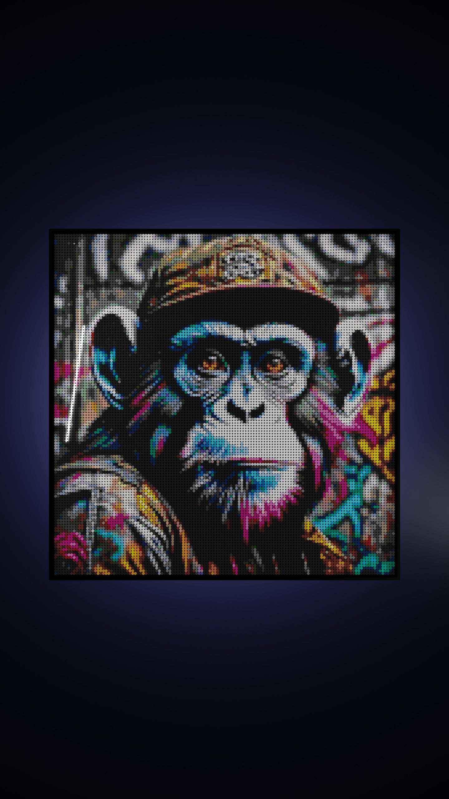 Ape Hop Movement LEGO® Style mosaic pixel art design for display